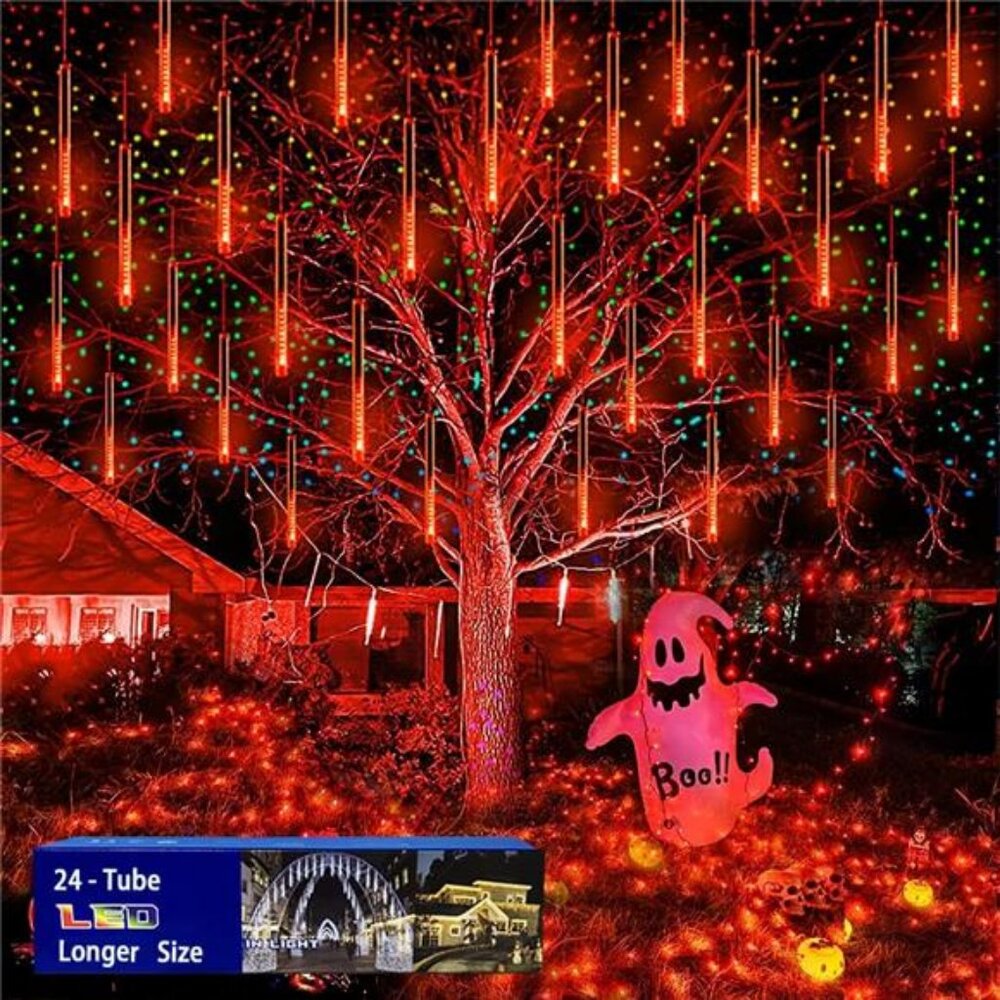 Halloween Lights, 24Tubes(Equivalent to 3 Sets of 8-Tubes) Purtuemy Meteor